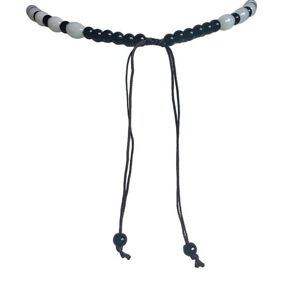 Artisan Buddha Faux White Jade Pendant Beaded Necklace Adjustable 18-26 inches - Picture 2 of 3